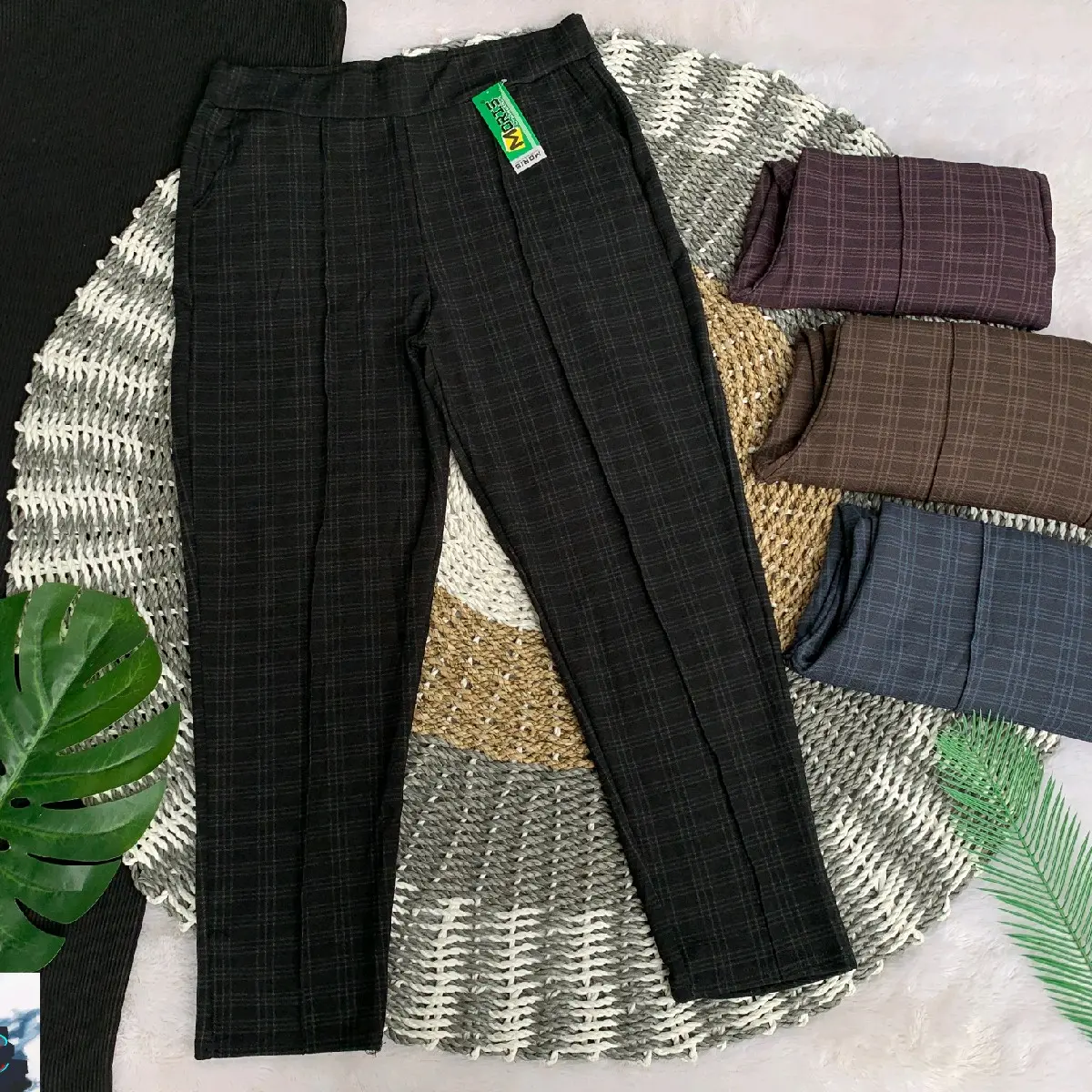 CELANA KOTAK KOTAK CEWEK PROMO CELANA PANJANG WANITA SUPER JUMBO BB 115 TARTAN PANTS