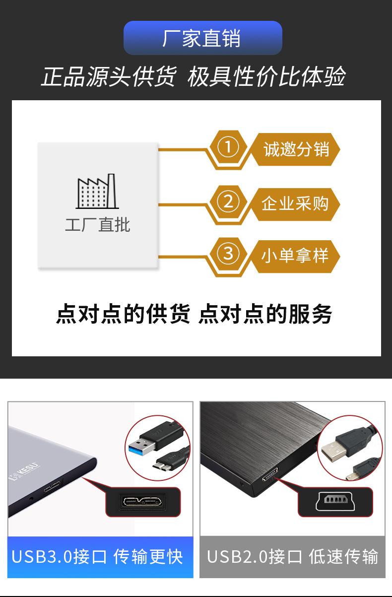 Product Introduction of Kesu Mobile Hard Disk 1T High-Speed Transmission USB3.0 Computer Hard Disk 2.5-Inch Encrypted Hard Disk 0