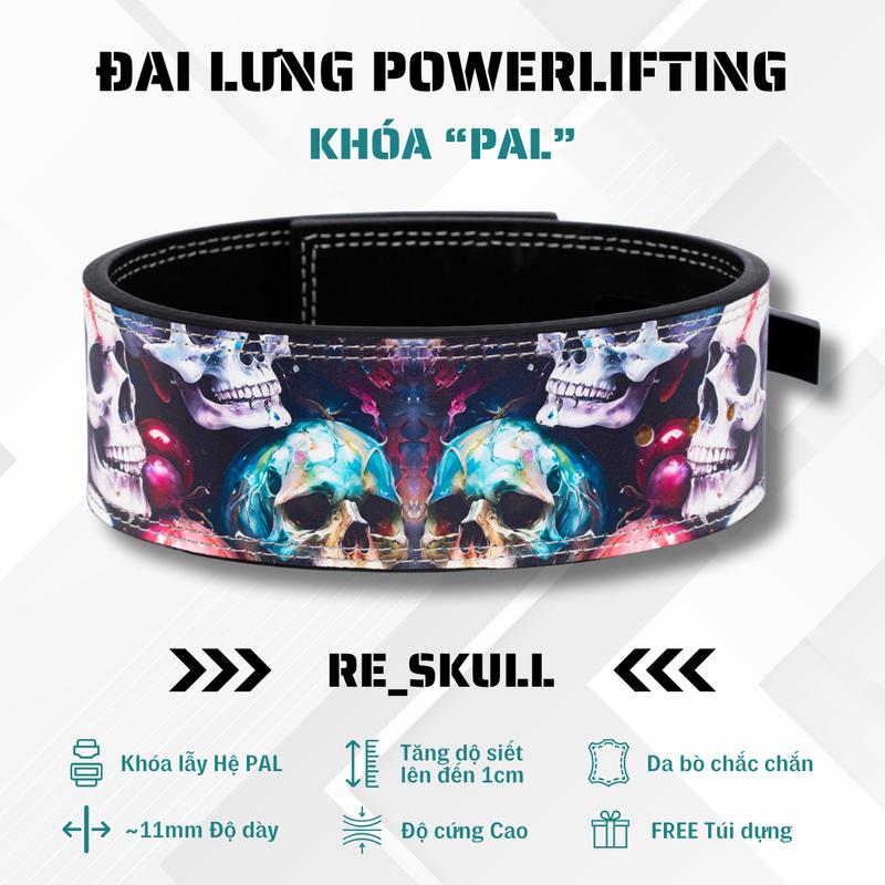 Đai cứng powerlifting  khóa PAL VARUNA PRO GEAR [RE_Skull] Powerlifting PAL Lever Belt - Đai Lưng da cứng Tập Gym Powerlifting Khóa lẫy PAL