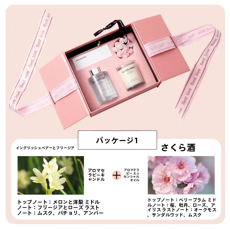 さくらアロマセラピーギフトボックスセット火がつかないフレグランス