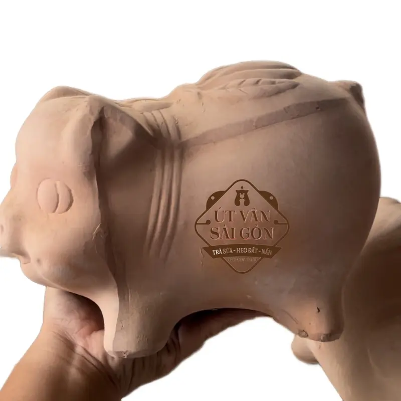 Ống Tiết Kiệm Đựng Tiền Ống Heo Size L Dài 24cm - Heo Đất Mộc Chưa Tô 0