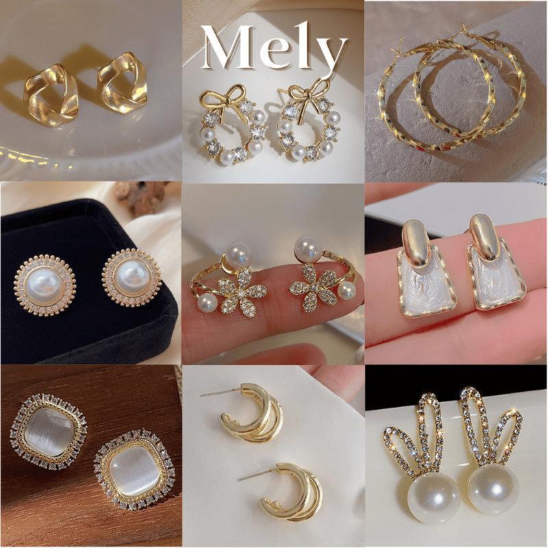  Khuyên tai Bông tai Hoa Tai phong cách Hàn Quốc dành cho nữ Mely 1363 Women 
