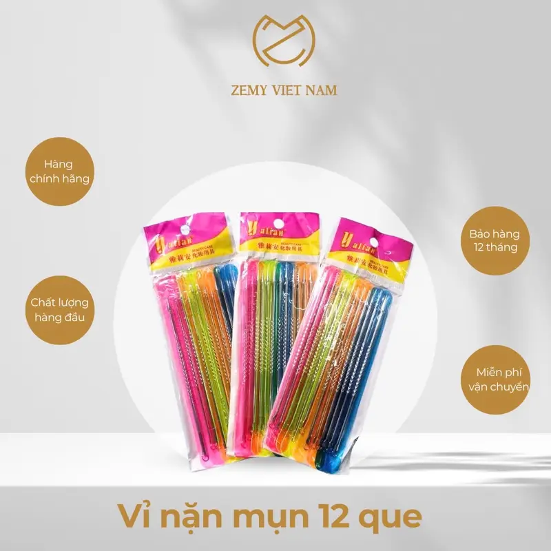 Vỉ nặn mụn 12 que cao cấp Skincare 0