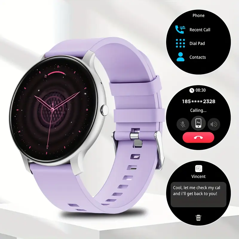 Laxsafty new smart watch for women, full touch screen sport fitness watch, 100 + sports mode, sleep monitoring, pedometer, distance, calories, wireless call smart watch for Android iPhone smartwatch 5