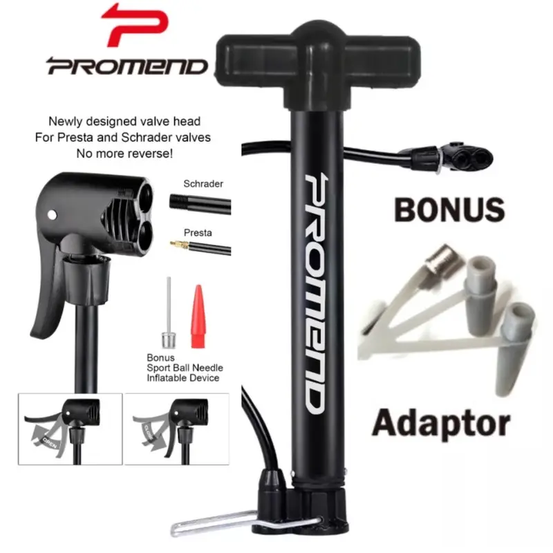 BISA COD - Pompa Sepeda Promend P02 120 PSI Alloy Pentil Schrader dan Presta 0