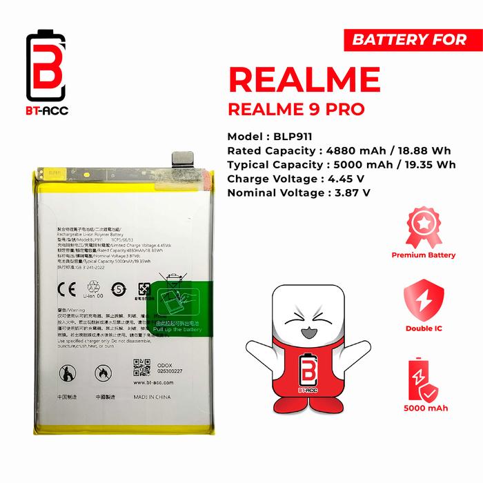Gambar BT-ACC BLP911 Battery Baterai Compatible For Realme 9 Pro dari BT ACC OFFICIAL STORE Kota Administrasi Jakarta Utara Tokopedia