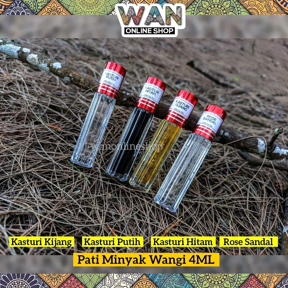 Minyak Wangi Kasturi Kijang/Putih/Hitam (100 pati) 4ml 12ml