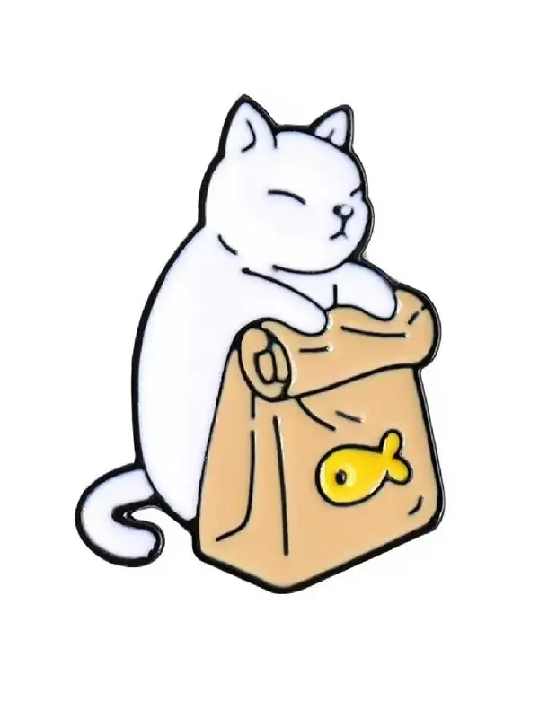 2pcs Cute Cartoon Cat Design Brooch, Animal Themed Clothes Brooch, Fashion Accessories For Men & Women 5