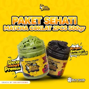 Paket Sehati Kripik Pisang Coklat Lumer 2pcs 500gr (1 Coklat 1 Matcha Greentea) Keripik Food