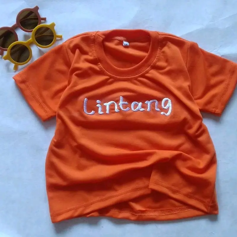 Kaos anak Custum Nama,Kaos Bordir Nama Anak Halus Adem dan Tebal 0