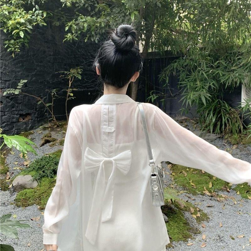 Quần Áo Chống Nắng, Mẫu Thiết Kế Thắt Nơ, Thích Hợp Cho Kỳ Nghỉ Hè Và Du Lịch, Nữ Thần Thiết Y, Thiết Yếu Cho Sinh Viên Đại Học, Có Ngoại Cỡ, Chất Lượng Nhà Máy 2