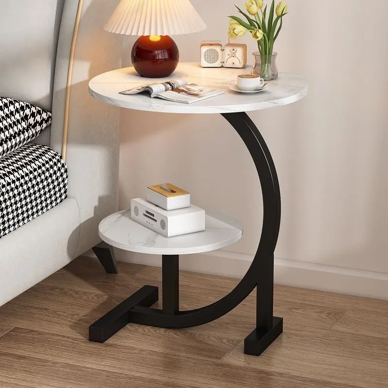 Bàn Bên Ghế Sofa, Phòng Khách Bàn Cà Phê Đầu Giường Phòng Ngủ, Giá Để Đồ Hai Lớp, Bàn Góc Tròn Đơn Giản, Bàn Nhỏ Đầu Giường, Kích Thước Vượt Quá 99% Cùng Kiểu, [Điểm Xếp Hạng Tuyệt Vời]