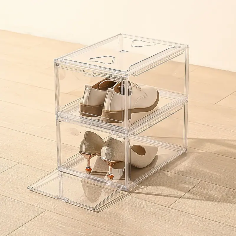 Hộp đựng giày dép nhựa cứng nắp mica của nam châm size lớn - Takora 7