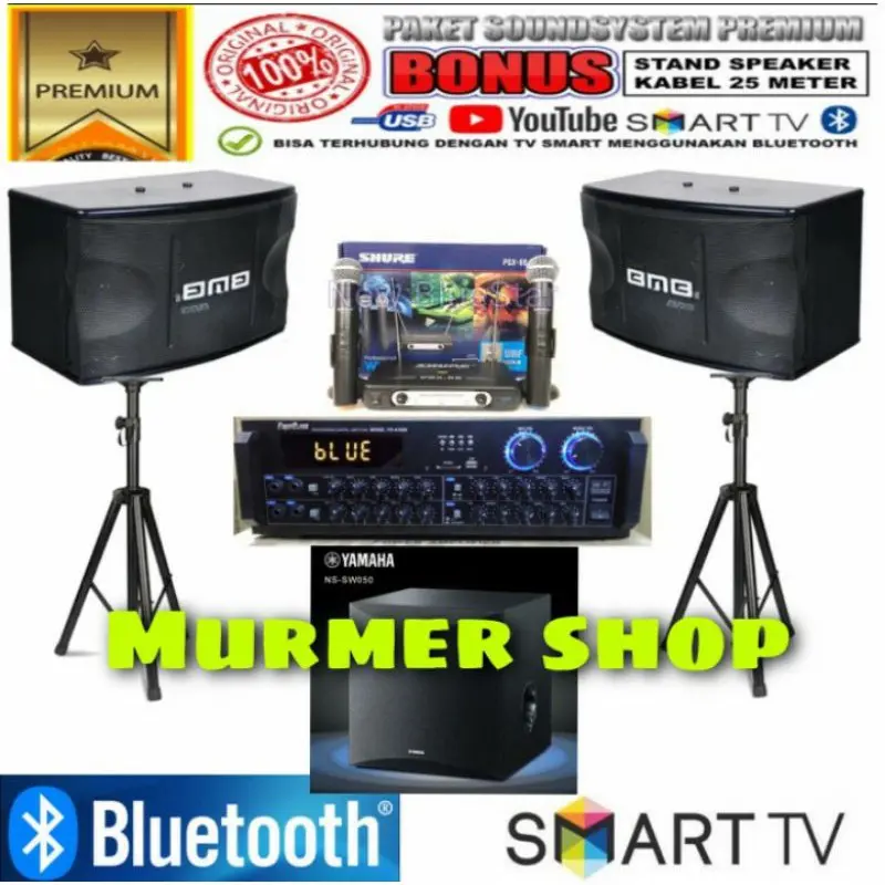 SPESIAL UNTUK ANDA Paket Karaoke BMB 10 inch plus subwoofer Yamaha full set siap pakai