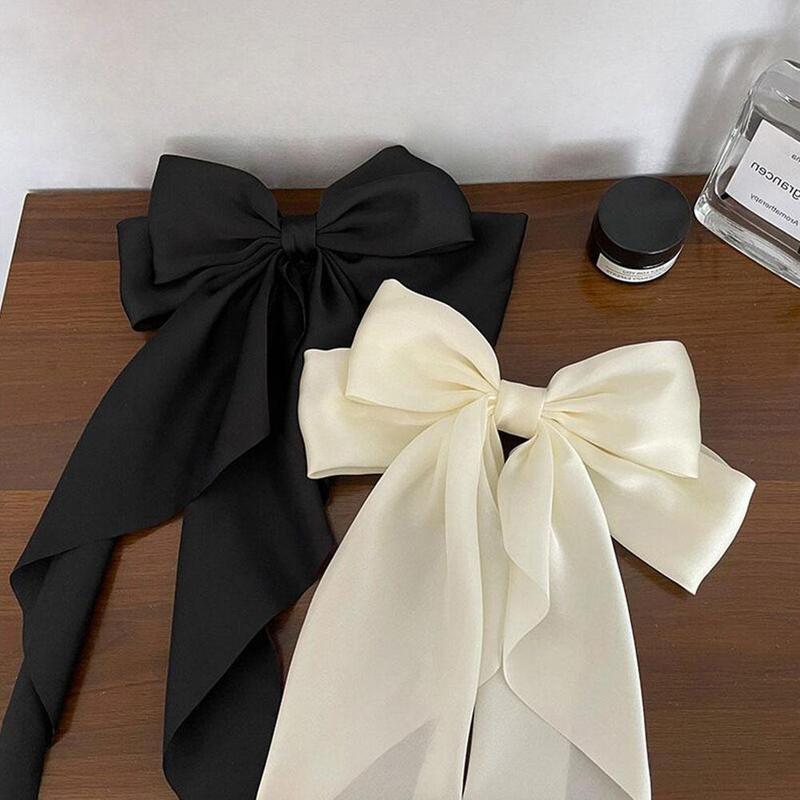 Product Introduction of Korea Elegant Long Bow Hairpin Large Ribbon Hair Clip Ribbon Clip Bow Grip Floating Braid Clip S2H9 31