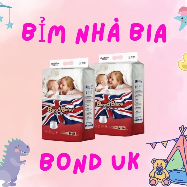 [KHÔNG QUÀ]Tã Bỉm Dán/Quần BONBABY UK CÔNG NGHỆ SMART-FIT BẢN CẢI TIẾN