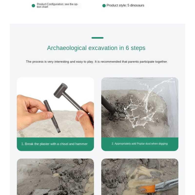 Product Introduction of Bộ khai quật khủng long, Đồ chơi khảo cổ tìm kho báu đá quý, Bộ xếp hình hóa thạch tự làm, Hoạt động STEM thực hành cho trẻ em, Món quà khoa học hoàn hảo cho bé trai từ 6-12 tuổi 21