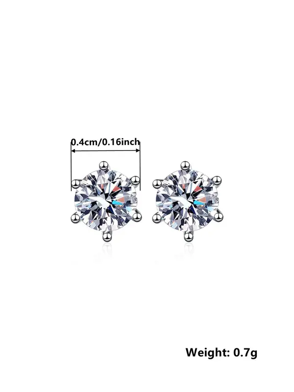 925 Sterling Silver Fashionable Square Shaped Rhinestone Decorated Earrings, Elegant Jewelry for Women, Trendy All-match & Exquisite Jewelry for Birthday Gift 1