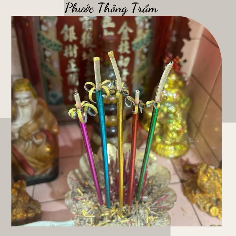 Nhang ngũ sắc nở hoa 6 cánh Khai Hoa Phú Quý Chiêu Tài - Phước Thông Trầm