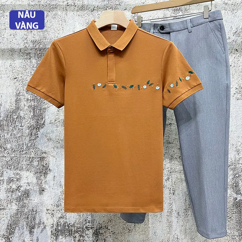 Áo Polo Nam Nữ Họa Tiết Thêu Ngục Và Thêu Tay, Chất Vải Cá Sấu Cao Cấp Menswear Nhung Ong 5