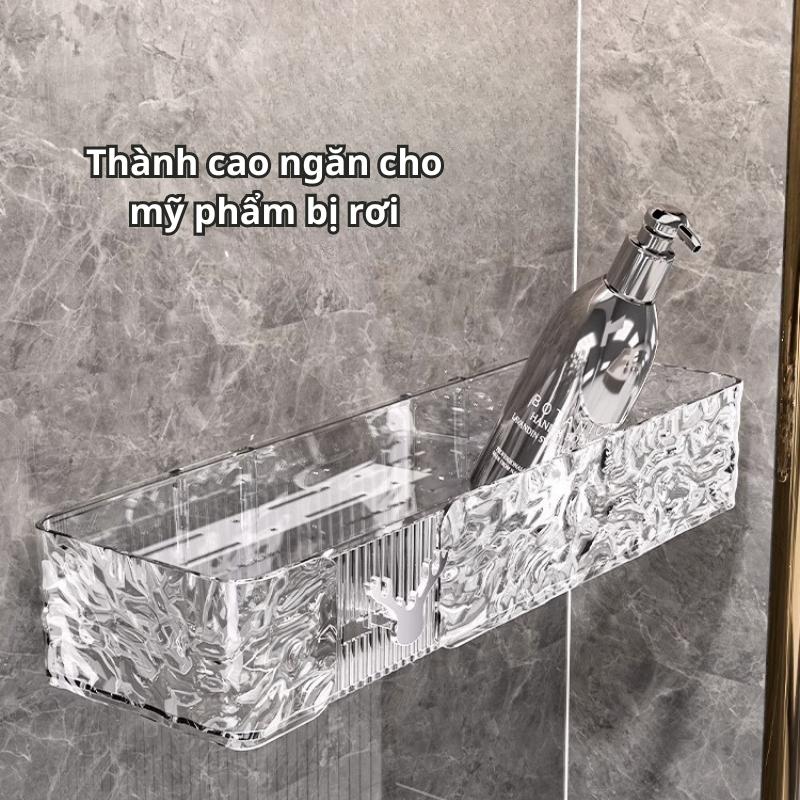 Kệ Để Nhà Tắm Chữ Nhật Trong Suốt Có Móc Hươu Treo Đồ Chất Liệu ABS Cao Cấp 3