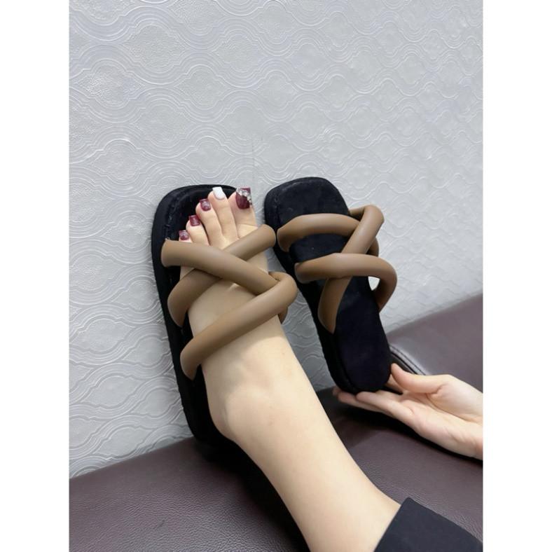 Dép mút ống 3cm( ống si sáp chéo) siêu xinh hót xịn xò 2024 avivas Nhung Sandal（miễn phí vận chuyển） Jean Len DéP Nữ 7