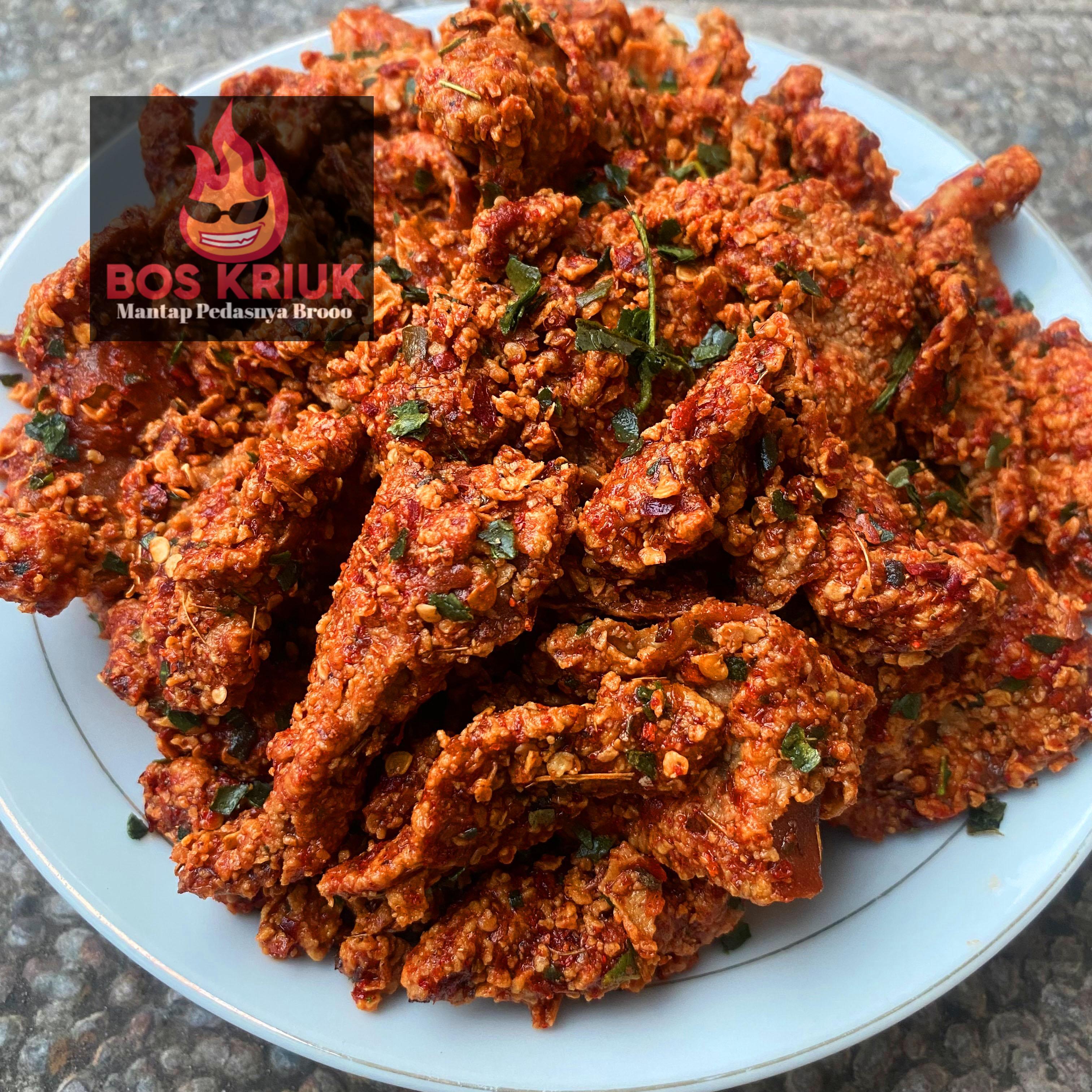 Kripik Kulit ayam Cryspy 250 Gram / Crispy kulit ayam krispi / krispy Aroma Daun Jeruk Pedas Cemilan
