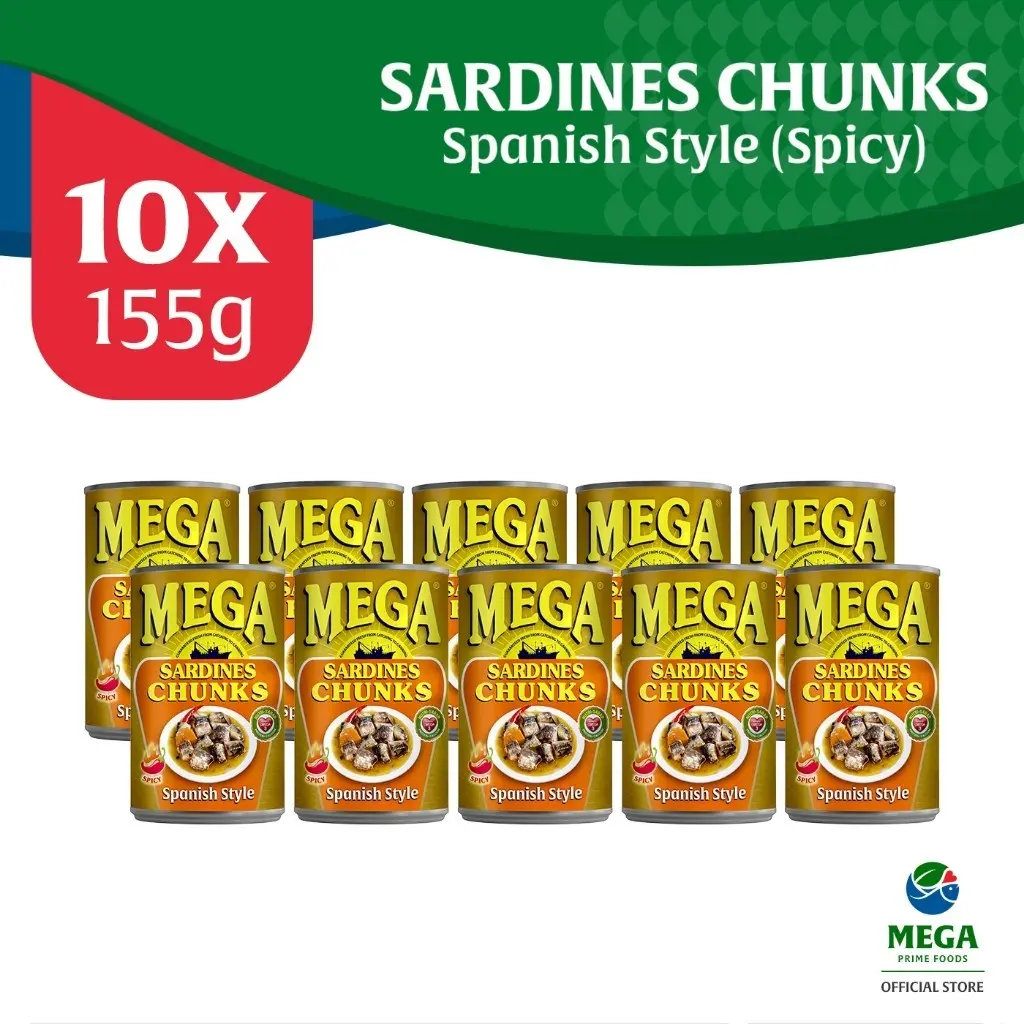 Mega Sardines Chunks Spanish Style 155g (Spicy) by 10's