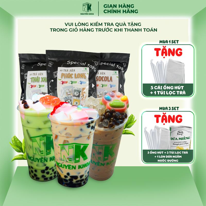 Set Trà Sữa Tự Pha 35 Ly Phúc Long, Thái Xanh, Socola tiện lợi, tiết kiệm - Nguyên Khoa