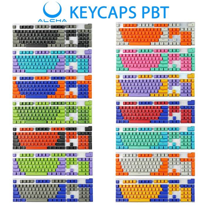 ALCHA KEYCAPS PBT DOUBLE SHOT CUSTOM MIX 2 WARNA MECHANICAL KEYBOARD - RANDOM 1