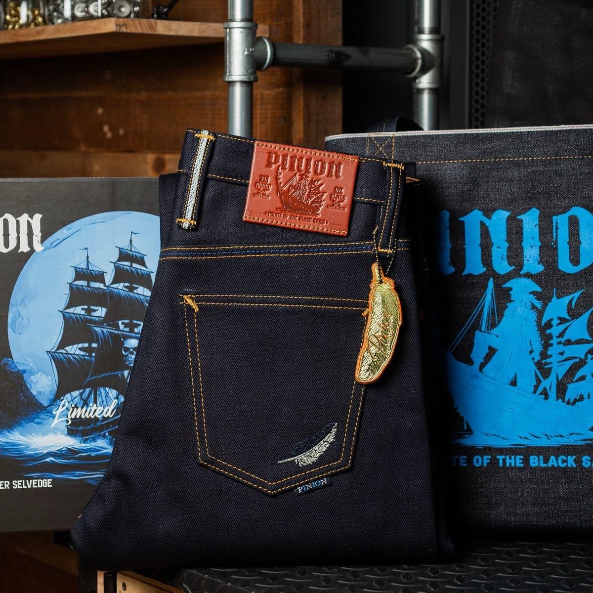 25oz SLUB INDIGO X BLACK SAILS BY OKAYAMA DENIM แรงบันดาลใจจาก กางเกงยีนส์
