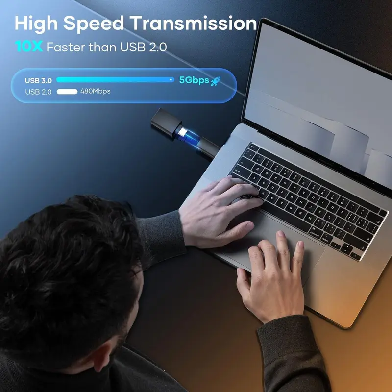 USB C to USB Adapter, 2 Counts USB C Female to USB Male 3.0 Adapter, USB External Memory Compatible with iPhone 16/15/14/13/12, iPad Pro/Mini/Air, Samsung Galaxy S23/S22/S21, MAC/Laptop/Desktop 4