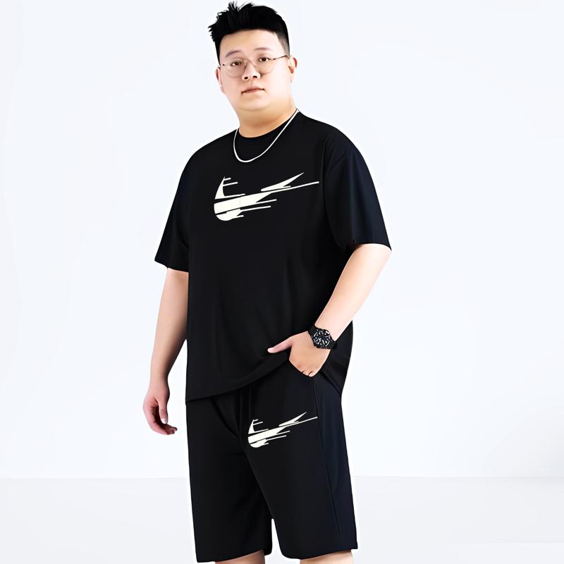 Bộ Quần Áo Nam cổ tròn Big size nhiều mẫu Đẹp 33kg Đến 120kg thun lạnh co dãn mát không bai dão Quần Có Túi Menswear