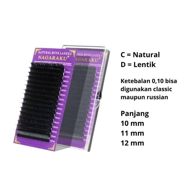 Paket Eyelash Extension Nagaraku Travel Size Bulu Mata Individual Lembut - Isi 6 Package Lem YSJ tahan 45 Hari 3