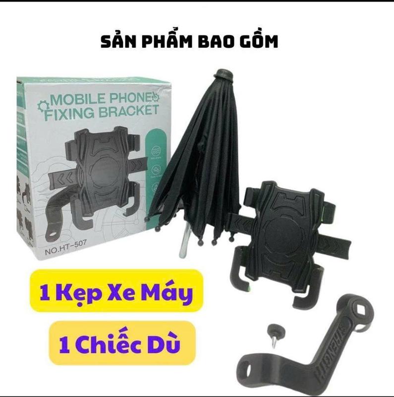 Giá Đỡ Xe Máy Có Dù - Kẹp Gắn Xe Máy Kèm Ô Dù Che Nắng Che Mưa Chống Cướp Chắc Chắn Cao Cấp 3