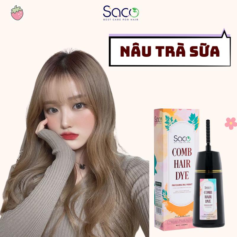 Dầu nhuộm tóc màu Nâu Trà Sữa SACO Đổi Màu Tóc