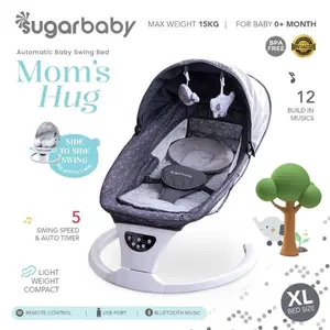 SUGAR BABY SUGARBABY MOMS HUG AUTOMATIC BABY SWING BED / BOUNCER AYUNAN BAYI OTOMATIS ELEKTRIK - GREY