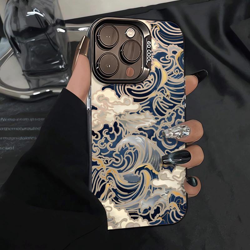 Ukiyo-e sóng cho iPhone 17 16 15 trường hợp điện thoại 14 13 11 7 17pro 17promax cá tính 16 chống rơi 16pro đơn giản 16plus