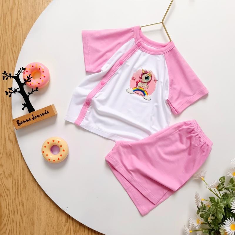 Bộ cộc thun lụa mùa hè Bunny cho bé trai - bé gái 3-10kg 2