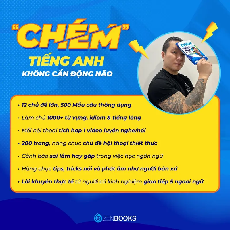 Sách - Chém Tiếng Anh Không Cần Động Não - Bino ( Zenbooks) 1