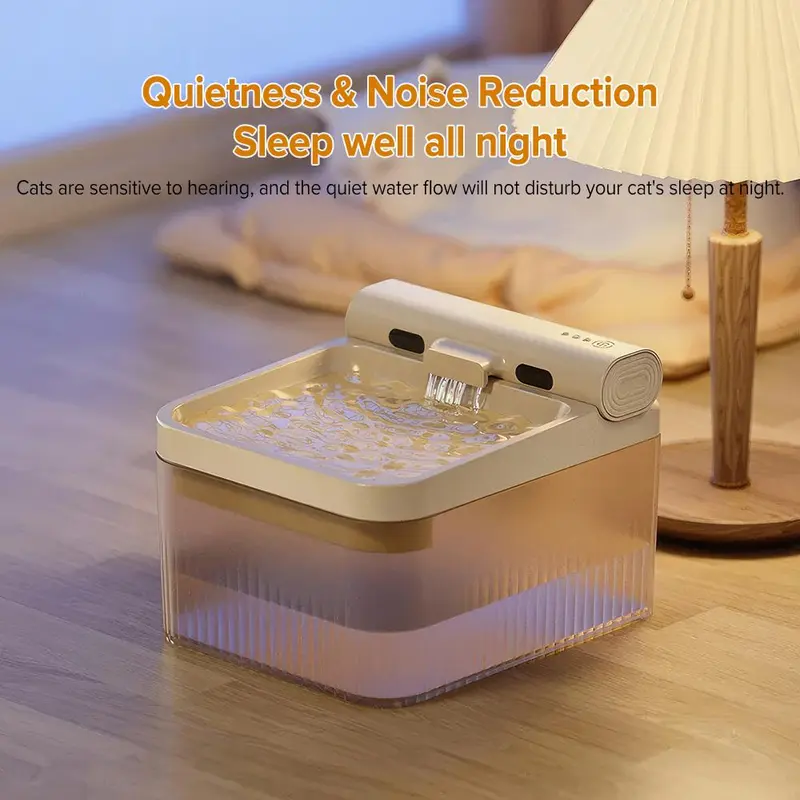 4L Wireless Cat Water Dispenser, Rechargeable Pet Water Dispenser for Cats, Motion Sensor Cat Water Dispenser with 6 Filters 6