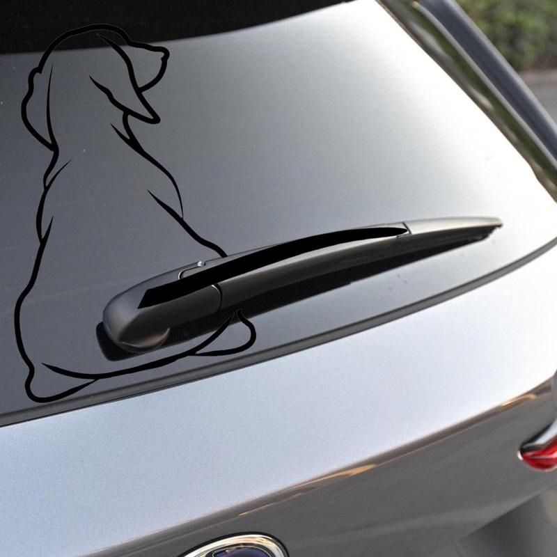 TikTok Shop White Funny Dog Moving Tail Decal Dog Windshield Wiper Sticker Cute Animal Puppy Car Sticker Waterproof Rear Window Wiper Decal Decoration Automotive Decals Accessories