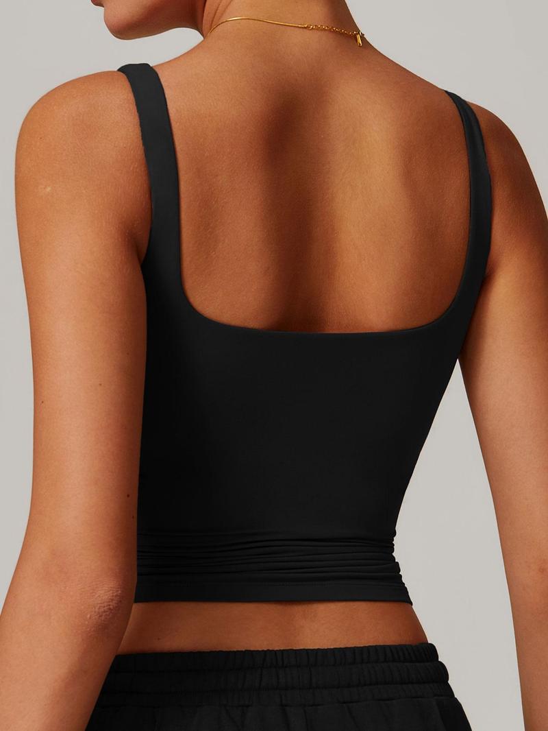 Product Introduction of Women's Solid Sports Tank Top, Sporty Sleeveless Top for Yoga Gym Workout Running, Ladies Sportswear for All Seasons 9