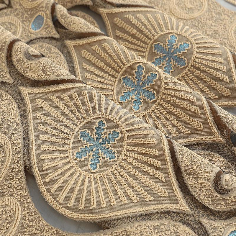 Vintage Window Curtain, Retro Jacquard Curtain, Hollow Sunshade Partition Curtain for Living Room Bedroom Office Balcony Home Decoration 8