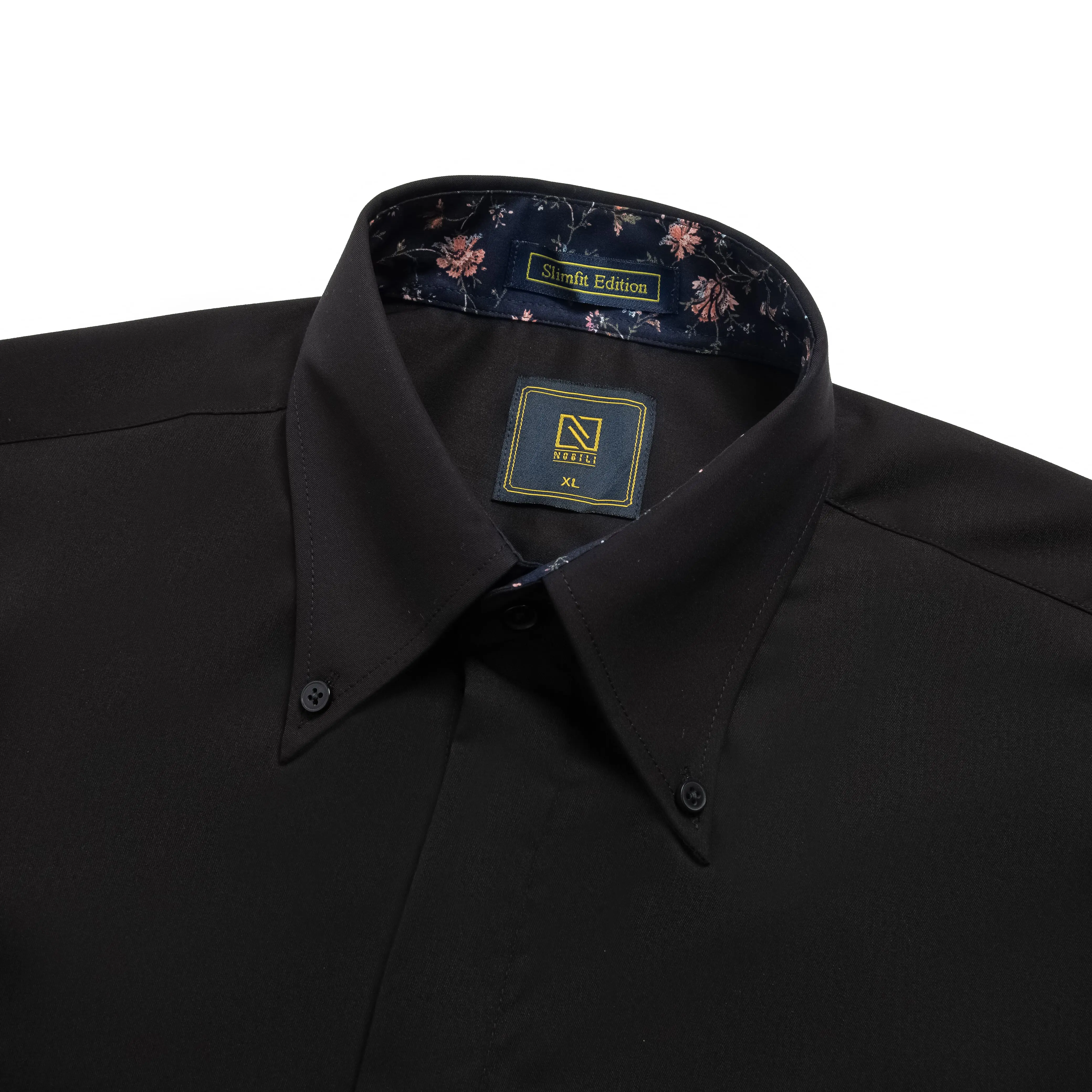 Áo Sơmi Cotton Lụa Buttondown Mix Cổ Họa Tiết