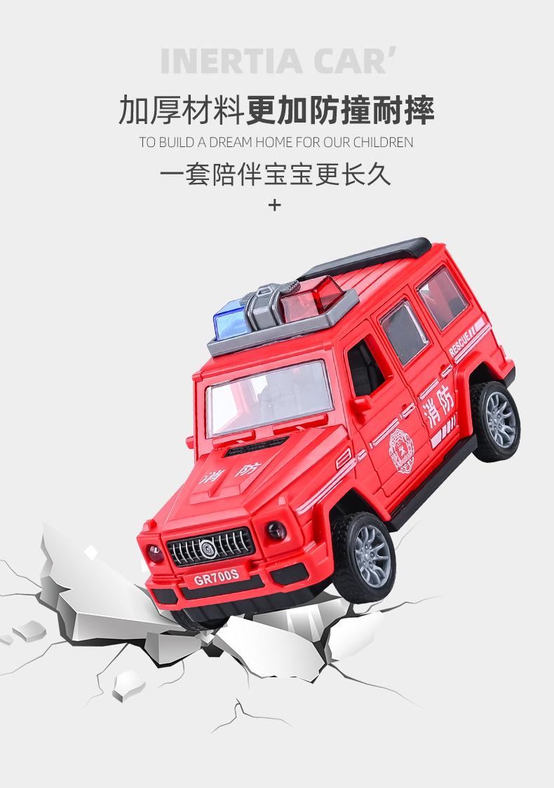 Product Introduction of Inertia Openable Police Car Ambulance Tank Truck Fire Truck Model Children's Boys and Girls Toy Car Street Vendor Wholesale 3