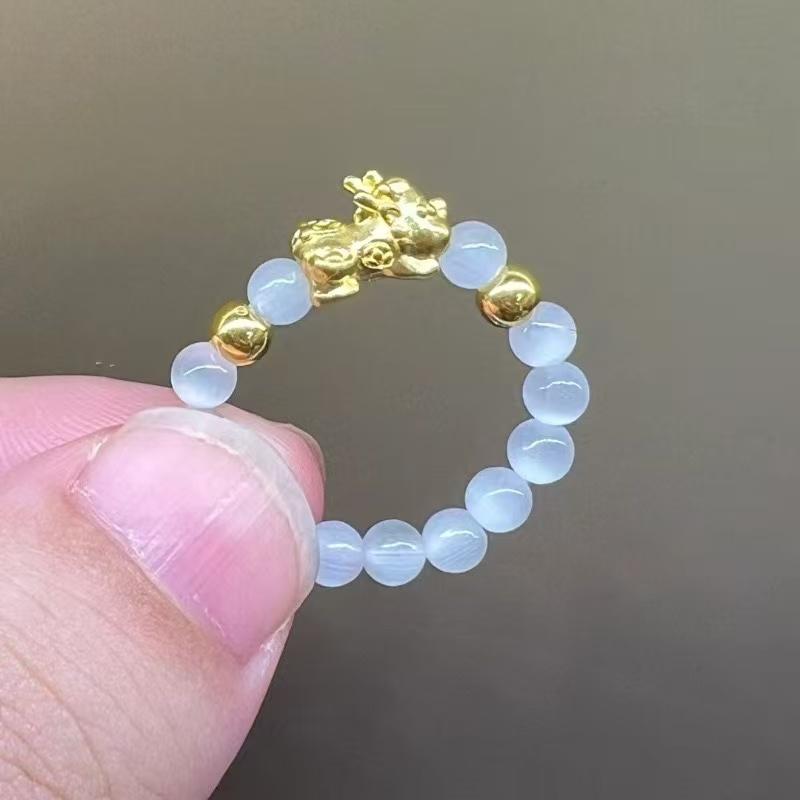 Nhẫn Garnet Một loại động vật hoang dã thần thoại-Au585 2