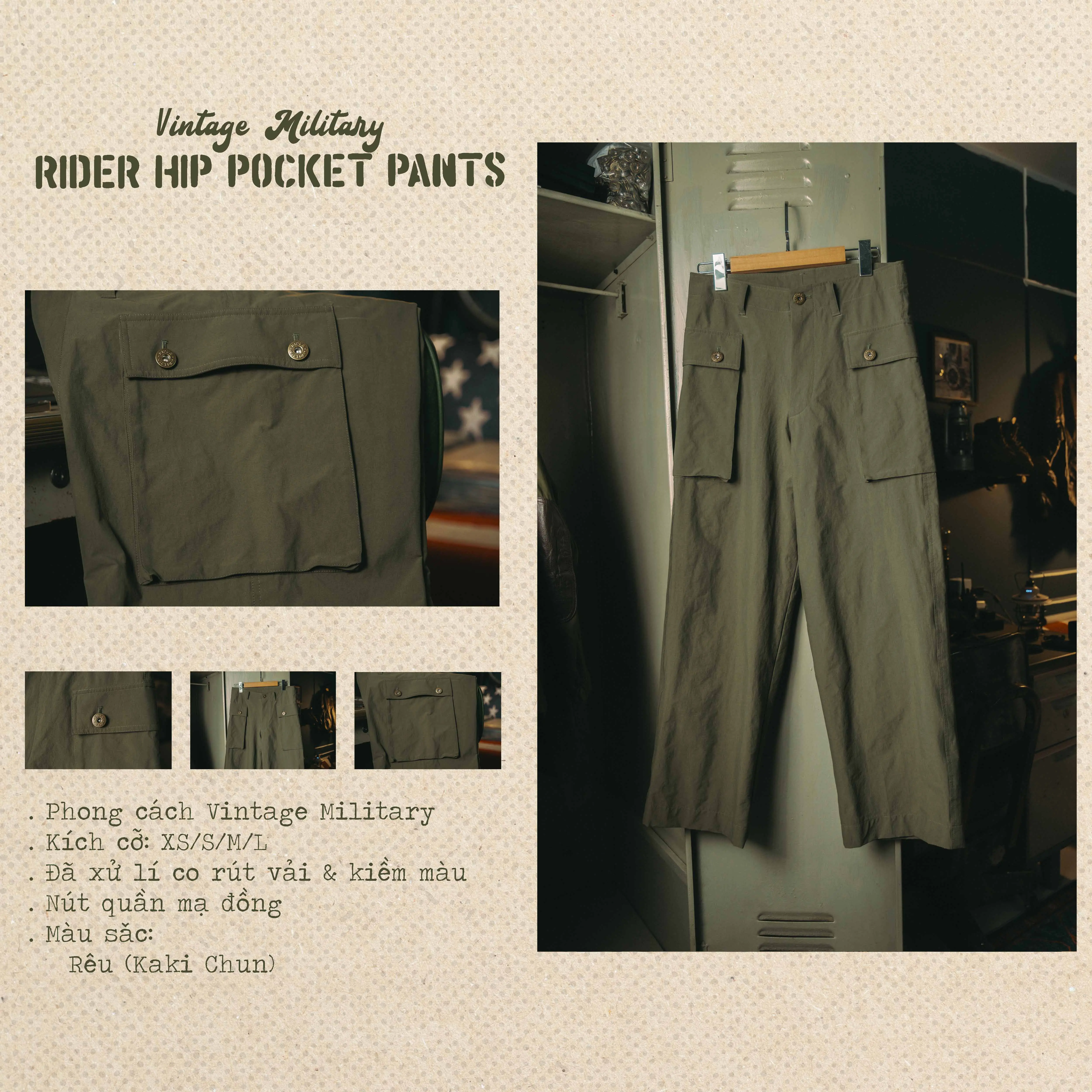 Quần ống suông túi hộp Rider Hip Pocket Pants - Rider VietNam