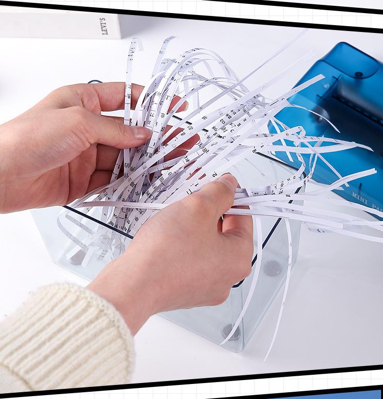 Product Introduction of Office And Household Small Manual Shredder, Mini A6 File Hand Shredding Tool 9
