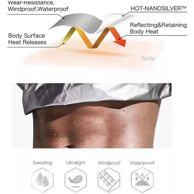 Áo Khoác Xông Hơi, Bộ Đồ Xông Hơi Cho Nam, Thích Hợp Tập Thể Dục, GYM, Thể Dục, Thể Thao, Yoga, Đạp Xe, Chạy Bộ 6